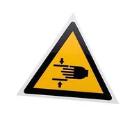 ARTSEWPLY Caution Hand Crushing Label Sticker Industrial Safety Sign Self Adhesive Warning Decal for Machinery Protection and Injury Prevention
