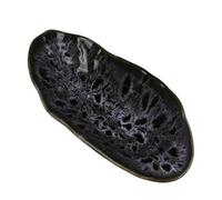 ARTSEWPLY Ceramic Butterfly Feeder Tray Outdoor Feeding Bowl 8.25-inch Obsidian Shell Water Dish Garden Decor for Butterfly and