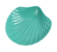 ARTSEWPLY Ceramics Shell Shaped Fruit Salad Bowl Green Decorative Dessert Plate Food Serving Bowl for Home Kitchen Parties and Casual Gatherings
