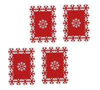ARTSEWPLY Christmas Placemats Felt Dinner Table Mats Heat-resistant Red Rectangular Place Mats for Holiday Party Decoration 4pcs Set