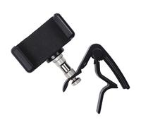 ARTSEWPLY Classical Guitar Capo Phone Holder with Protective Pads Portable Music Score Display Clamp for Acoustic Electric Bass Ukulele Flexible Viewing Stand for Musicians Practicing