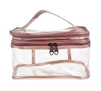 ARTSEWPLY Clear Toiletry Bag Double Layer Portable Makeup Carrier for Travel Versatile Cosmetic Holder for Women for Organizing Toiletries and Personal Care Products for Family and Friends