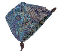 ARTSEWPLY Convenient Drawstring Teacup Storage Bag for Portable Tea Satin with Blue Gold Phoenix Tail Pattern Reusable Protective Pouch for Home Travel Dormitory Use