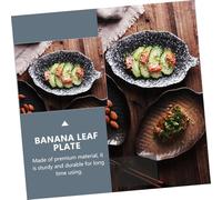 ARTSEWPLY Creative Banana Leaf Ceramic Serving Plate Pastry Snack Dish Tableware for Home Dining Versatile High-Temperature Fired Food Tray