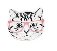 ARTSEWPLY Creative Cat Ceramic Jewelry Display Tray Multifunctional Decorative Pet Food Plate for Snacks Phone Glasses Design Gift for Cat Lovers and Home Decor