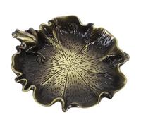 ARTSEWPLY Creative Lotus Leaf Frog Ink Dish Multifunctional Calligraphy Inkwell and Brush Washer Copper Craft for Home Decoration and Writing Supplies