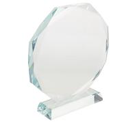 ARTSEWPLY Crystal Trophy Award Octagon Glass Recognition Plaque for Employee Appreciation Clear Desktop Keepsake for Corporate Milestones and Team Honors