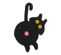 ARTSEWPLY Cute Cat Butt Crochet Coaster Black Handmade Drink Mug Pad for Home Coffee Tea Cups Charming Kawaii Desktop Cup Mat for Cat Lovers Gift and Table Decoration