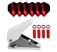 ARTSEWPLY Dart Flight Punch Tool Set with Shaft Rings Red Game Accessories Kit for Darts Protection and Flight Maintenance Suitable for Leisure