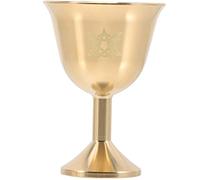 ARTSEWPLY Decorative Copper Worship Cup Brass Offering Water Cup for Buddhist Temples Zen Rooms Collectible Art Craft Gift Resistant to Aging Bright Finish