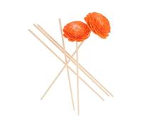 ARTSEWPLY Decorative Diffuser Sticks Made of Tetrapanax Papyriferus with Flower-designed Dried Flowers in Orange, Multi-use Aromatherapy Diffuser Sticks for Living Room and Bedroom Air