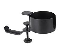 ARTSEWPLY Desk Cup Holder and Headphone Hanger Adjustable and Rotatable Aluminum Alloy Hook for Headsets and Mugs Fits Desktops Up to Thickness Stylish and Multi Functional