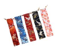ARTSEWPLY Drawstring Cutlery Bags Portable Cloth Utensil Organizer with Easy to Clean Feature 5pcs Japanese Style Design for-the-go Dining and Picnic for Chopsticks and Spoons