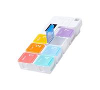 ARTSEWPLY Electronic Weekly Pill Organizer Box with 7 Compartments, Dose Display and Medicine Dispensing Function, Polypropylene Wear-Resistant Material, Detachable Case for Elderly