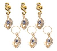 ARTSEWPLY Evil Eye Hair Braid Rings 6pcs Set Spiral Hair Accessories for Dreadlock Braiding Jewelry Girls