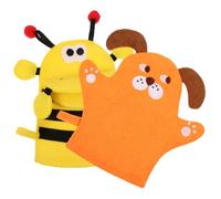 ARTSEWPLY Exfoliating Shower Gloves with Bear Design for Gentle Toddler Bathing and Skin Care, Lightweight Polyester Bath Mitts for Home and Hotel Use