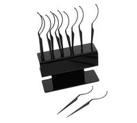 ARTSEWPLY Eyelash Extension Display Stand with Curved Rods for Secure Lash Placement Black Plastic Lash Cart Organizer for Sorting and Showcasing False Eyelashes in Salons with Display