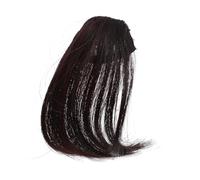 ARTSEWPLY Fashion Clip in Hair Bangs Extensions Natural Fake Hair Fringe in Dark Brown Heat Resistant Restyle with Scissors Curling for Covering Up Thin