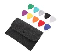 ARTSEWPLY Felt Ukulele Picks Triangular Shaped Picks with Heart Design for String Instruments Includes 10 Felt Plectrums and 1 round Storage Bag for Music Practice
