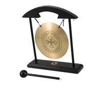 ARTSEWPLY Feng Shui Brass Gong with Stand and Mallet Artisanal Vajra Copper Ornament for Home and Office Decor Soothing Calming Tones for Meditation and Asian Interior Unique Feng Shui