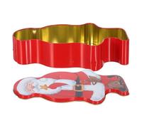 ARTSEWPLY Festive Santa Candy Box Christmas Cookie Tin with Lid Tinplate Biscuit Container for Holiday Treats Money Jar Party Favor Storage
