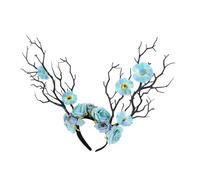 ARTSEWPLY Flower Branch Headband Artificial Stems for Masquerade Costume Floral Hairband for Photo Props and Dress-up for Parties and Decorations