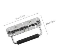 ARTSEWPLY Folding Flight Case Handles with Spring, Chrome Plated Cover-Free Tool and Instrument Case Knobs 140x80x43mm, 2 Pieces Silver Suitcase Replacement Accessories