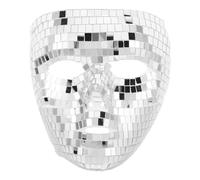 ARTSEWPLY Full Face Disco Mask and Elegant Unique Design Glass and Foam Material Silver Featuring Dazzling Disco Effects for Halloween and Theatrical Productions