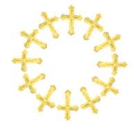 ARTSEWPLY Golden Cross Confetti Plastic Religious Party Decorations for Baptism Communion Christening Wedding Shower Table Sprinkles with Elegant Shine