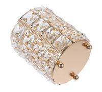 ARTSEWPLY Golden Crystal Makeup Brush Holder with Lid, White Crystal Material for Organizing Small Items, Stable on The Table, Stylish Design for Home and Housewarming