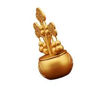 ARTSEWPLY Golden Feng Shui Bonsai Money Tree with Wu Lou Coins Rotatable Fortune Statue for Prosperity and Wealth Home Bar and Living Tv Cabinet Decor Spiritual Meditation Ornament for
