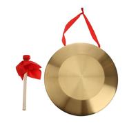 ARTSEWPLY Gong with Red Play Hammer Loud Opera Percussion Instrument Traditional Chinese Gong for Business Opening Basketball Game and Rhythm Training