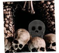 ARTSEWPLY Halloween Ceramic Skull Adornment Fireproof Haunted House Prop for Fireplace and Campfire Decoration Lifelike High Detail Skull Crafts Ornament for Spooky Seasonal Display