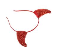 ARTSEWPLY Halloween Devil Headband Rhinestones Cow Horns Design for Costume Party Devil Horn Hairband for Fancy Dress