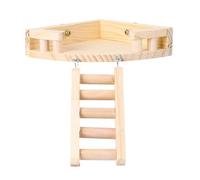 ARTSEWPLY Hamster Climbing Ladder Wooden Platform Pet for Physical and Mental Health Stable Quality Mini Ladder for Hamsters Exercise and Training Beige Small Animal Accessory
