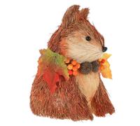 ARTSEWPLY Handcrafted Wooden Fox Figurine Miniature Animal Statue for Home and Garden Decor Charming Autumn Sitting Fox Ornament for Desktop Fairy Garden Xmas Decorations Gift for Family and
