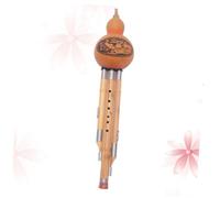 ARTSEWPLY Handmade Chinese Hulusi Flute Instrument C Key for Beginners Natural Bamboo Gourd Cucurbit with Alloy Reed Carved Elegant Design Producing Pure Mellow Tone and Easy to Play