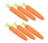 ARTSEWPLY Handmade Rope Carrot Cat Scratch Toys Chew Teething Toys for Cats Large Size 6pcs Set Indoor Interactive Play