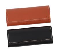 ARTSEWPLY Hard Shell Eyeglass Case Portable Stylish Storage Box Vintage 2 Pcs with Magnetic Closure, Pu Leather and Iron Material for Men and Women, for Travel and Daily Use