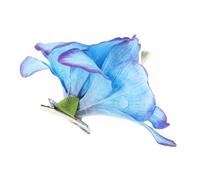 ARTSEWPLY Hawaiian Flower Hair Clip Blue Lily Design Multipurpose Barrettes for Women Artificial Tropical Floral Accessories for Beach Party Wedding Bohemian Style Side and Ear Hair Clips