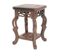ARTSEWPLY Heavy Duty Wood Plant Stand Square Pot Base for Indoor Outdoor Bonsai Display Multipurpose Flower Pot Holder Stool for Miniature Jade Crafts and Garden Decor