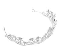 ARTSEWPLY High End Electroplated Star Pearl Crystal Bridal Crown Headdress Lightweight Fashion Wedding Hair Accessory for Brides Elegant Performance Tiara