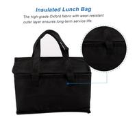 ARTSEWPLY Insulated Takeaway Lunch Bag with Zip Closure and Comfort Grip Handle Large Capacity Oxford Cloth Cooler for Food Storage Reusable Thermal Picnic Bag for Work School Travel Camping