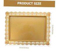 ARTSEWPLY Iron Rectangular Snack Dish with Elegant Hollow Lace Design Food Organizer and Fruit Display Tray for Home Wedding Party Serving Plate for Cakes Candy Nuts and Desserts