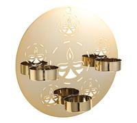 ARTSEWPLY Iron Wall Mounted Candle Holder Decorative Round Plate Sconce for Home Decor Sturdy Retro Design Suitable for Bedroom Living Wedding Office Space-saving Candle Stand