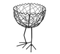 ARTSEWPLY Iron Wire Egg Basket with Standing Design, Black Metal Fruit and Vegetable Storage Basket for Kitchen Countertop Organization