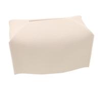 ARTSEWPLY Large Waterproof Faux Leather Tissue Box Cover, Modern Desktop Napkin Holder for Bathroom, Office, Car, and Vanity - White Decorative Facial Tissue Organizer for Living Room and