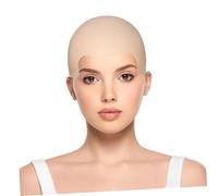 ARTSEWPLY Latex Bald Cap for Adults Stretchy and Lightweight Makeup Wig Accessory Realistic Khaki Monk Prop One Fits for Cosplay Stage Plays and Film Use