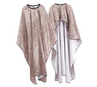 ARTSEWPLY Leopard Print Barber Cape Neck Hair Cutting Gown Soft Fabric Salon Styling Cape for Men and Women Professional Hairdresser Apron