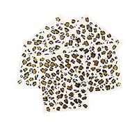 ARTSEWPLY Leopard Print Temporary 6pcs Gold Foil Transfer Sheets Realistic Fake Body Stickers for Women Festival Party Body Art